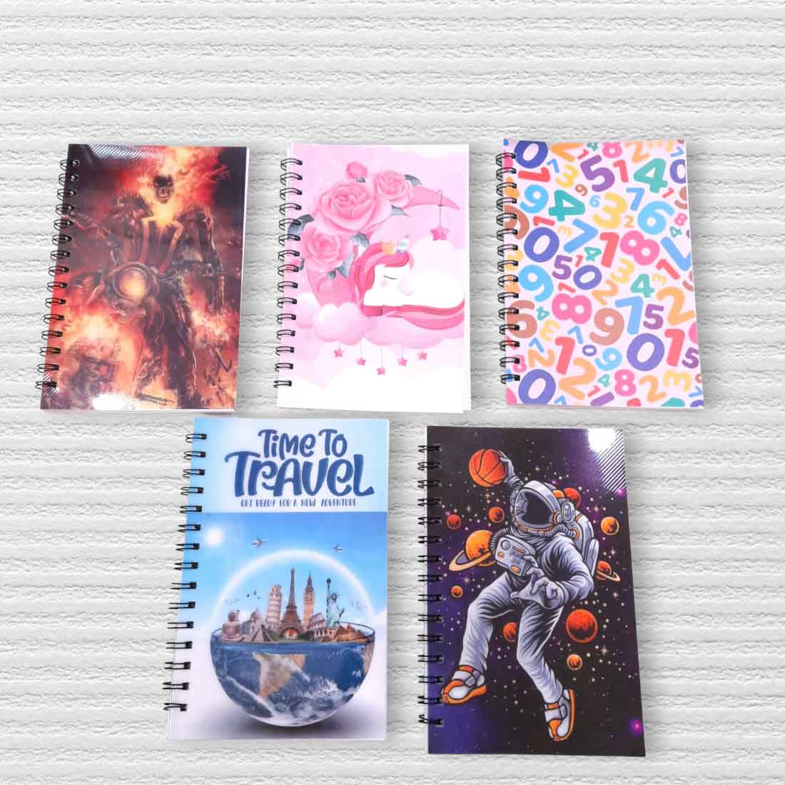 Spiral Note Book Single Line | A6 Size Note Book (60 Pages) - For Kids, Students & Return Gifts - Apkamart