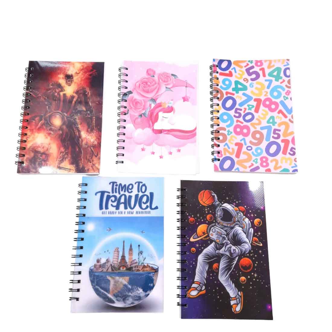 Spiral Note Book Single Line | A6 Size Note Book (60 Pages) - For Kids, Students & Return Gifts - Apkamart