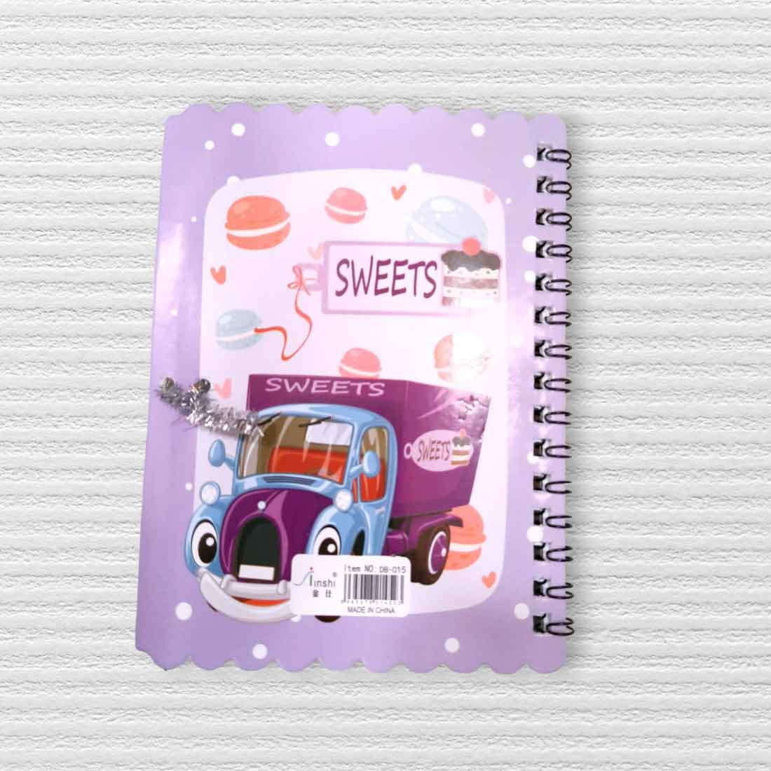 Colorful Spiral Note Book Single Line | Note Book with Pen (30 Pages) - For Kids, Students & Return Gifts (Pack of 10) -Apkamart