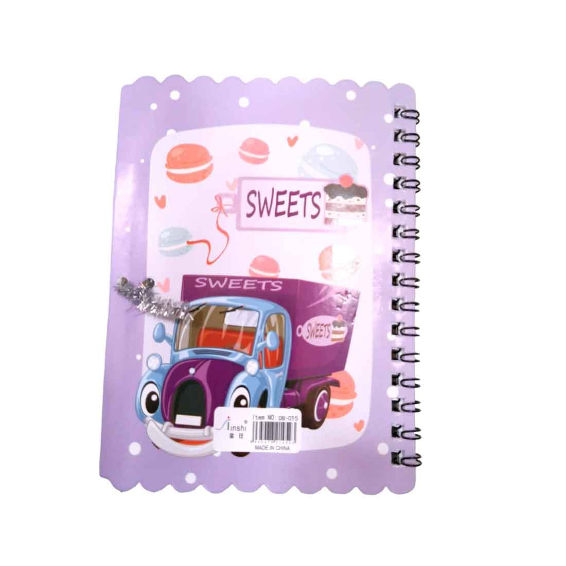 Colorful Spiral Note Book Single Line | Note Book with Pen (30 Pages) - For Kids, Students & Return Gifts (Pack of 10) -Apkamart