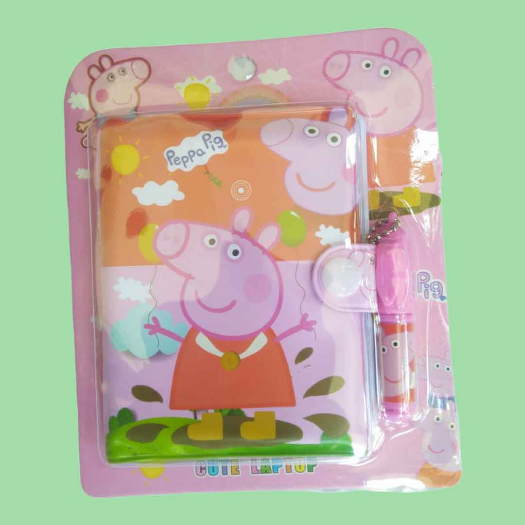 Colorful & Cute Peppa Pig Small Diary with Pen - for Kids & Birthday Return Gift (Pack of 12)  - Apkamart