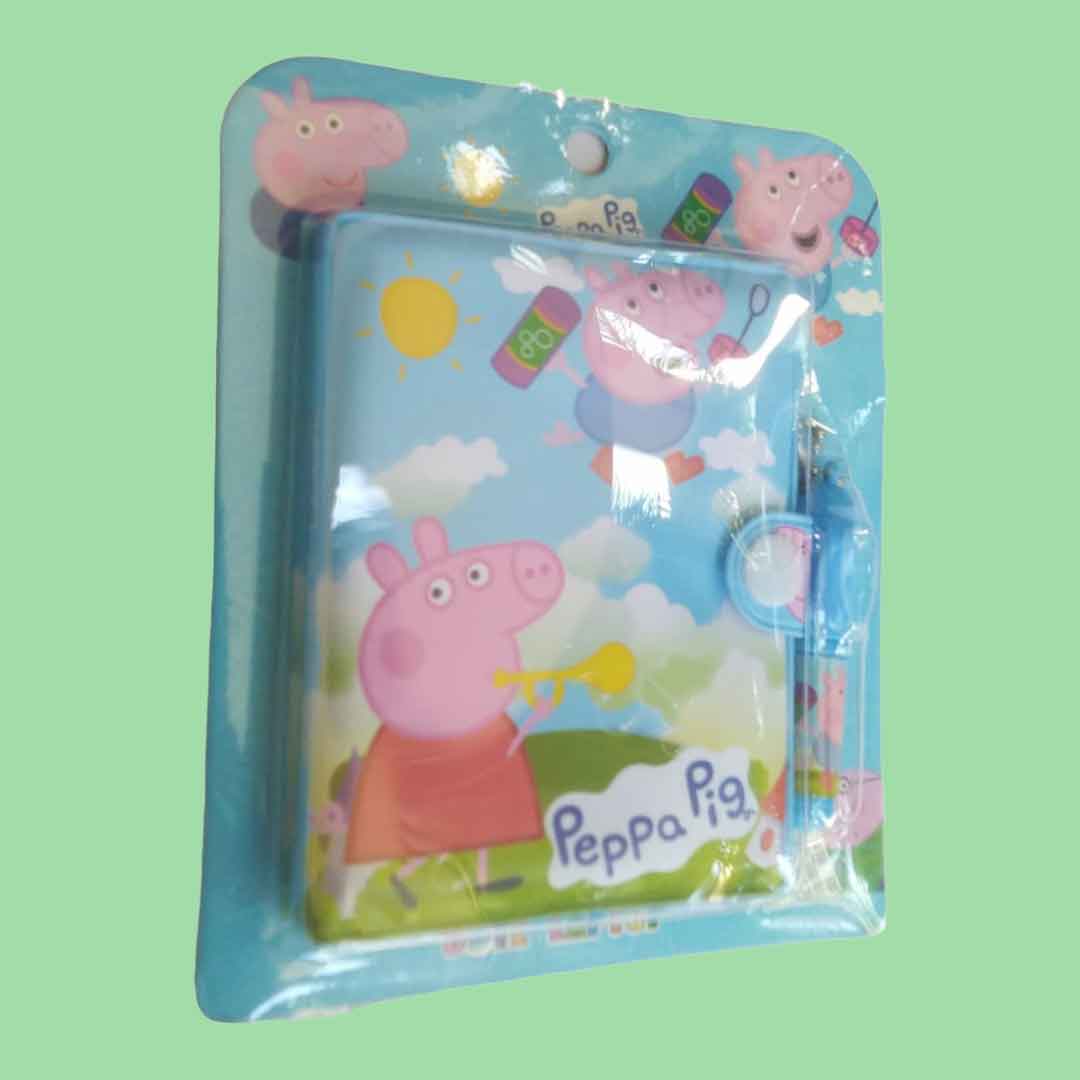 Colorful & Cute Peppa Pig Small Diary with Pen - for Kids & Birthday Return Gift (Pack of 12)  - Apkamart