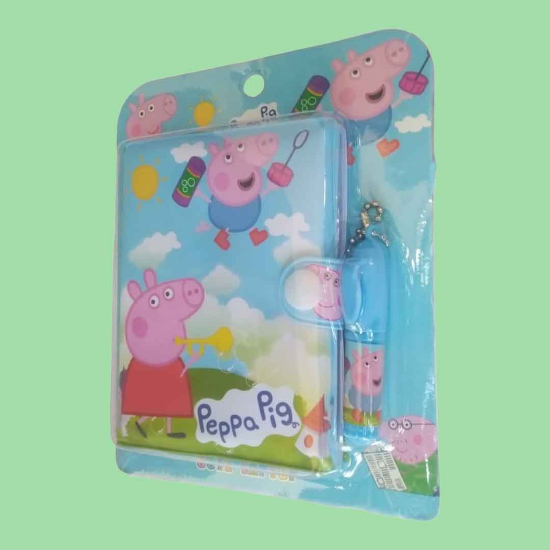 Colorful & Cute Peppa Pig Small Diary with Pen - for Kids & Birthday Return Gift (Pack of 12)  - Apkamart