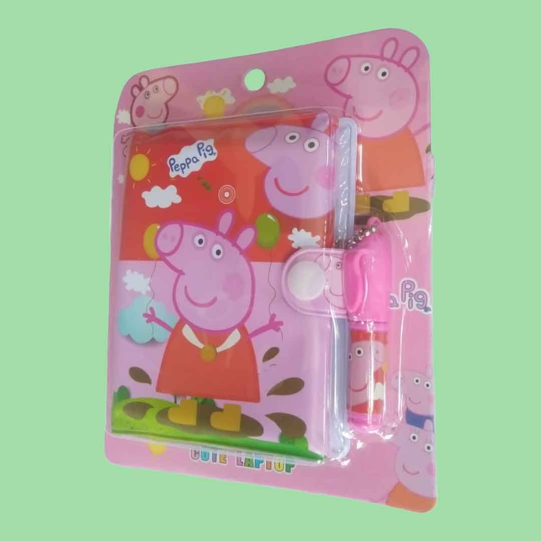 Colorful & Cute Peppa Pig Small Diary with Pen - for Kids & Birthday Return Gift (Pack of 12)  - Apkamart