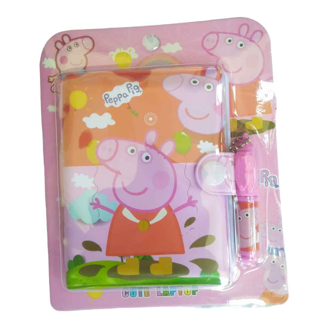 Colorful & Cute Peppa Pig Small Diary with Pen - for Kids & Birthday Return Gift (Pack of 12) - Apkamart