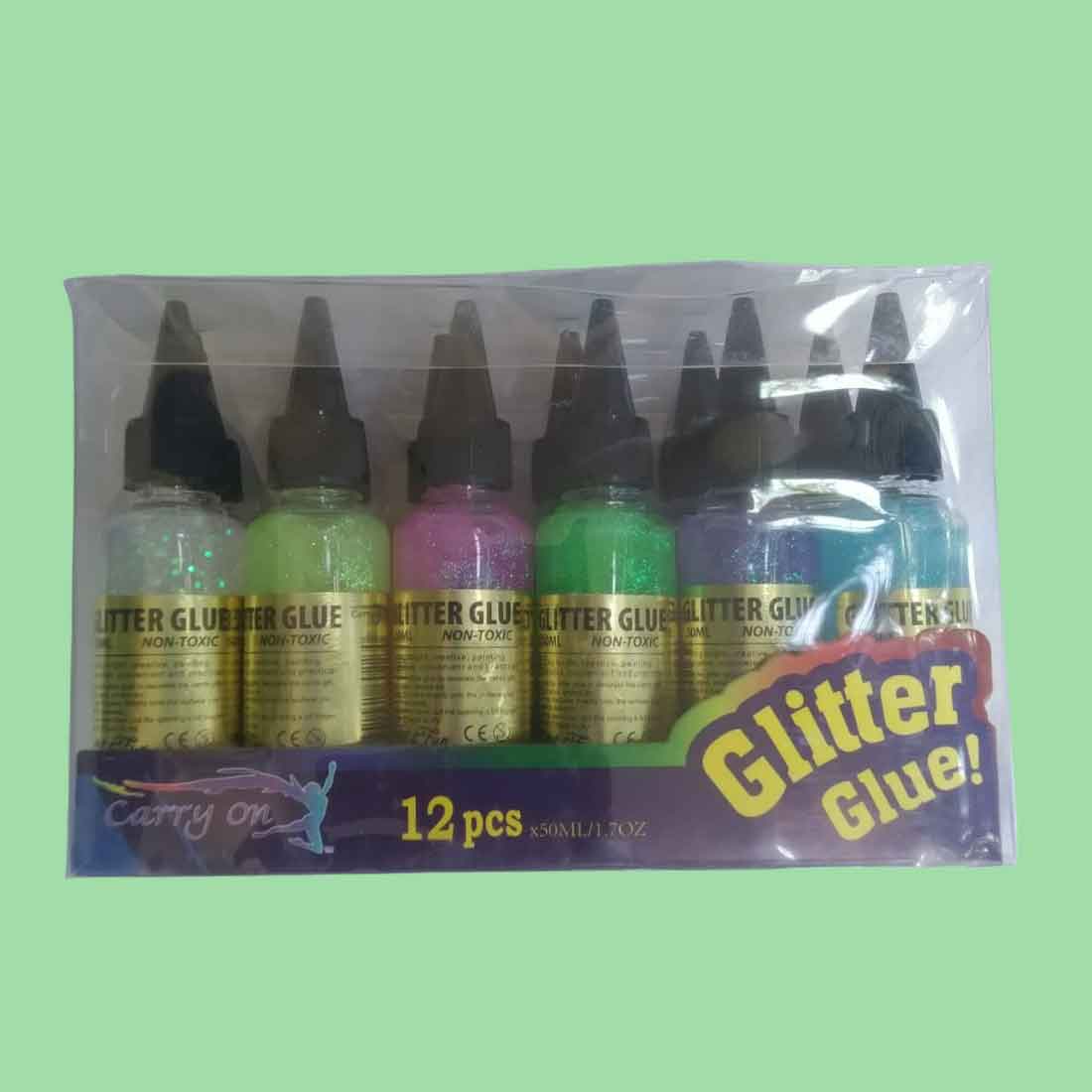 Sparkle Glitter Glue | Multicolor Sticky Glitter Glue Tube - For Art and Craft for Kids (Pack of 12) - Apkamart