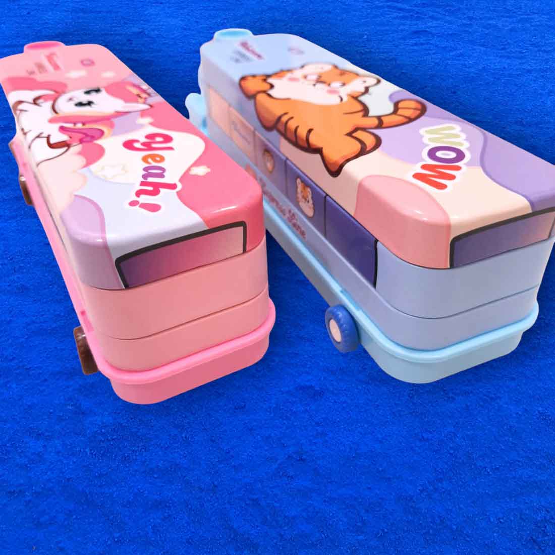 Colorful & Attractive in Train Design Pencil Box | Pen pencil case - for Kids School Supplies & Birthday Return Gifts | in Assorted Colors - Apkamart