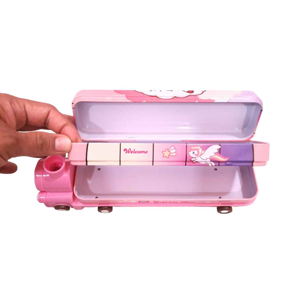 Colorful & Attractive in Train Design Pencil Box | Pen pencil case - for Kids School Supplies & Birthday Return Gifts | in Assorted Colors - Apkamart