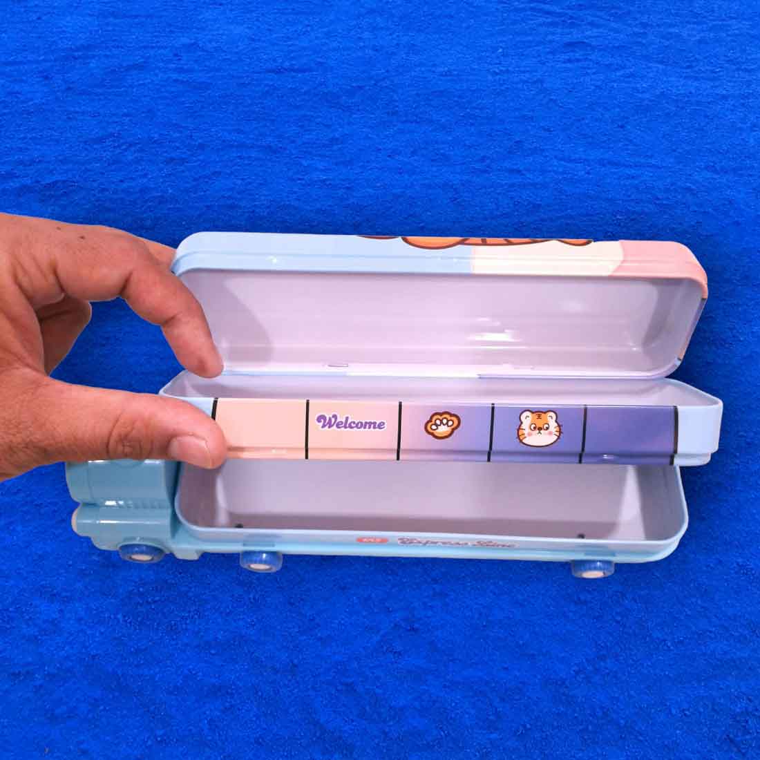 Colorful & Attractive in Train Design Pencil Box | Pen pencil case - for Kids School Supplies & Birthday Return Gifts | in Assorted Colors - Apkamart