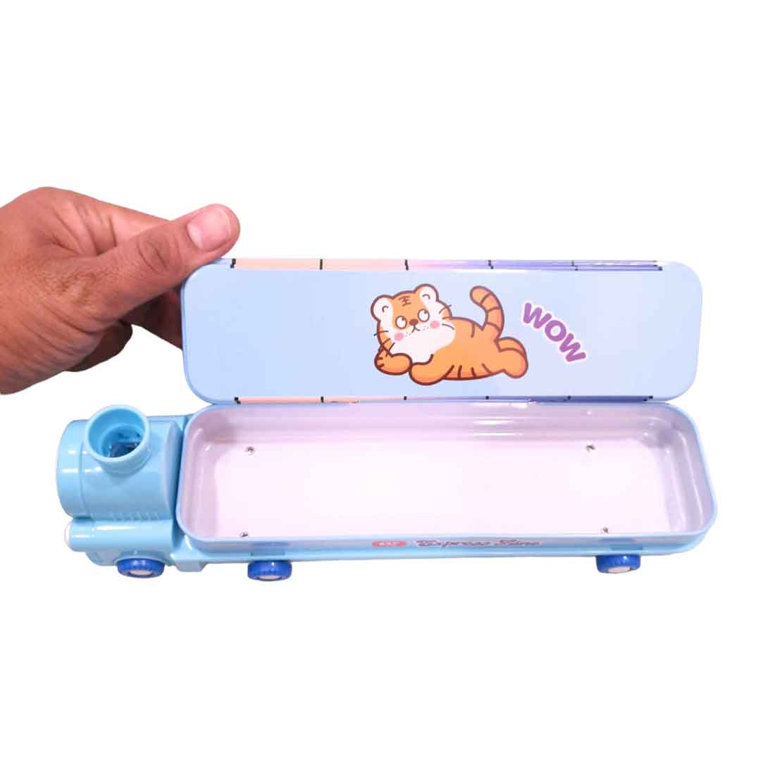 Colorful & Attractive in Train Design Pencil Box | Pen pencil case - for Kids School Supplies & Birthday Return Gifts | in Assorted Colors - Apkamart