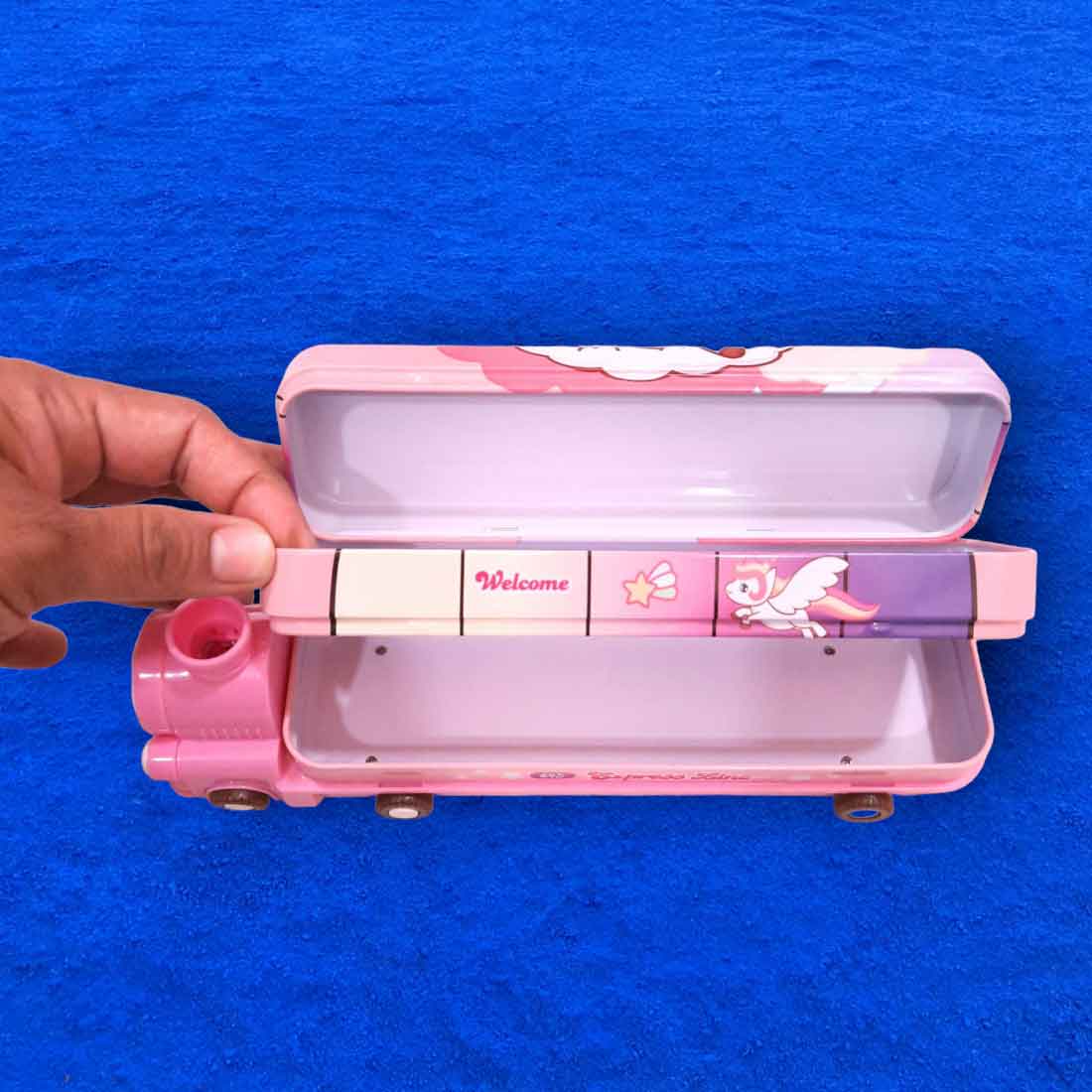 Colorful & Attractive in Train Design Pencil Box | Pen pencil case - for Kids School Supplies & Birthday Return Gifts | in Assorted Colors - Apkamart