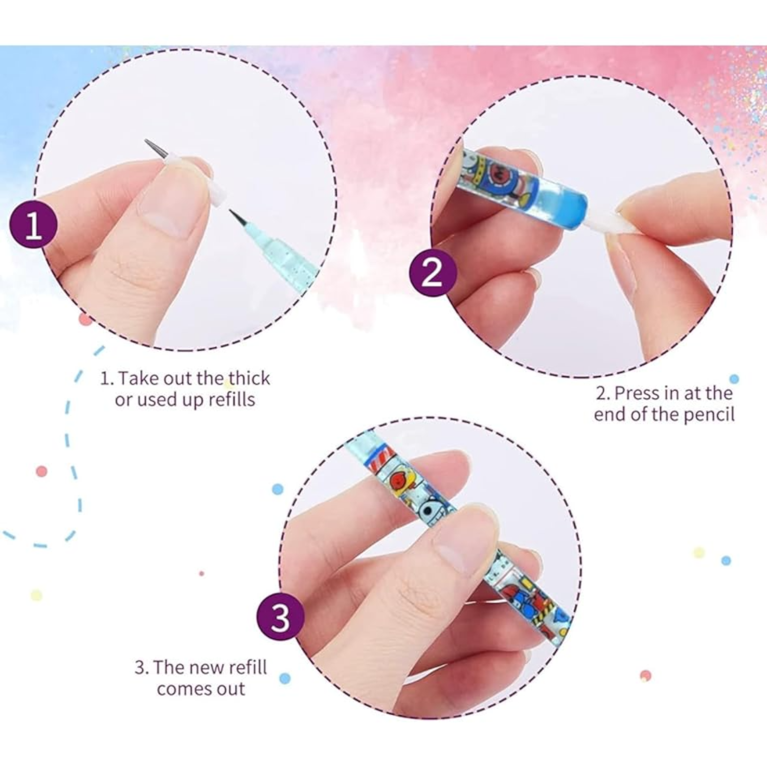 Lead Pencil for Kids – Multicolor Playing Fan Design | Smooth Writing Pencils for School, Drawing & Gifting- Pack of 2 - Apkamart #Style_Pack Of 8