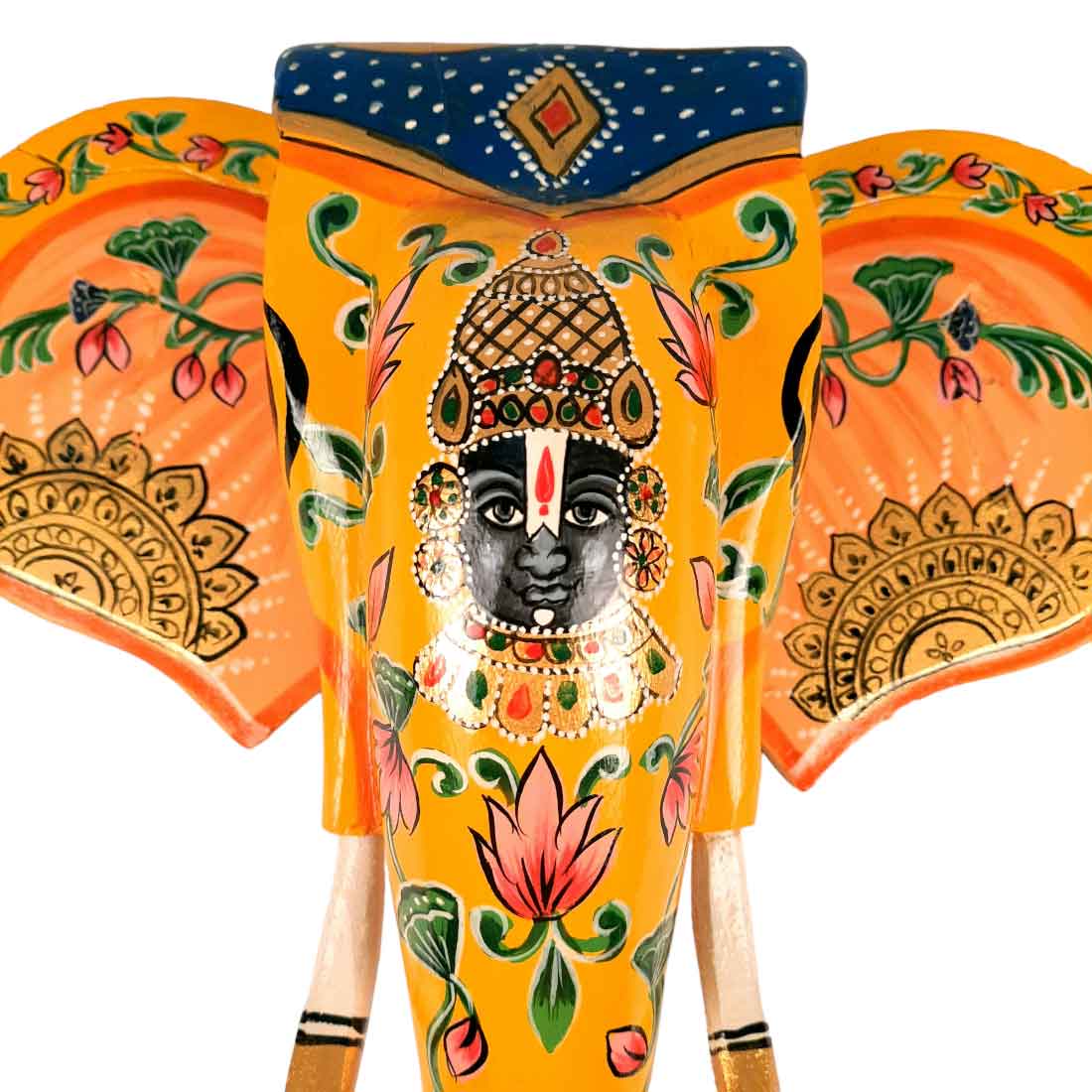 Elephant Head Wall Decor With Balaji face - Wall Art for Living Room - 14 Inch - Apkamart