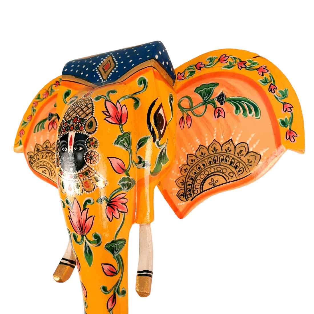 Elephant Head Wall Decor With Balaji face - Wall Art for Living Room - 14 Inch - Apkamart