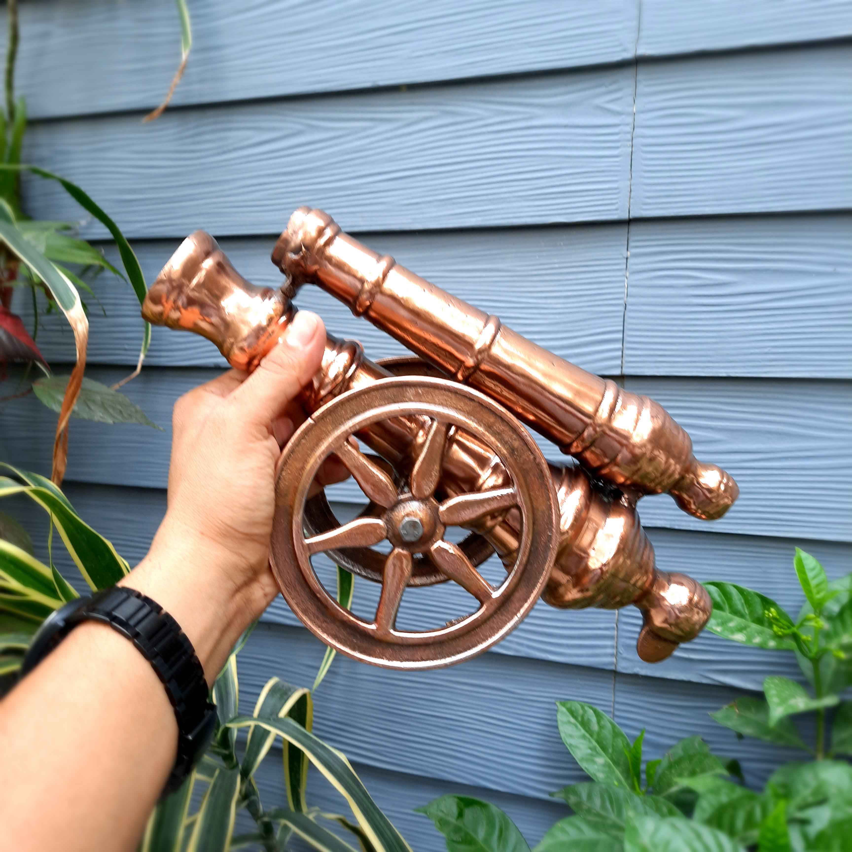 Cannon Double Barrel - Antique Showpiece - For Table Decor & Gifts -13 Inch - apkamart