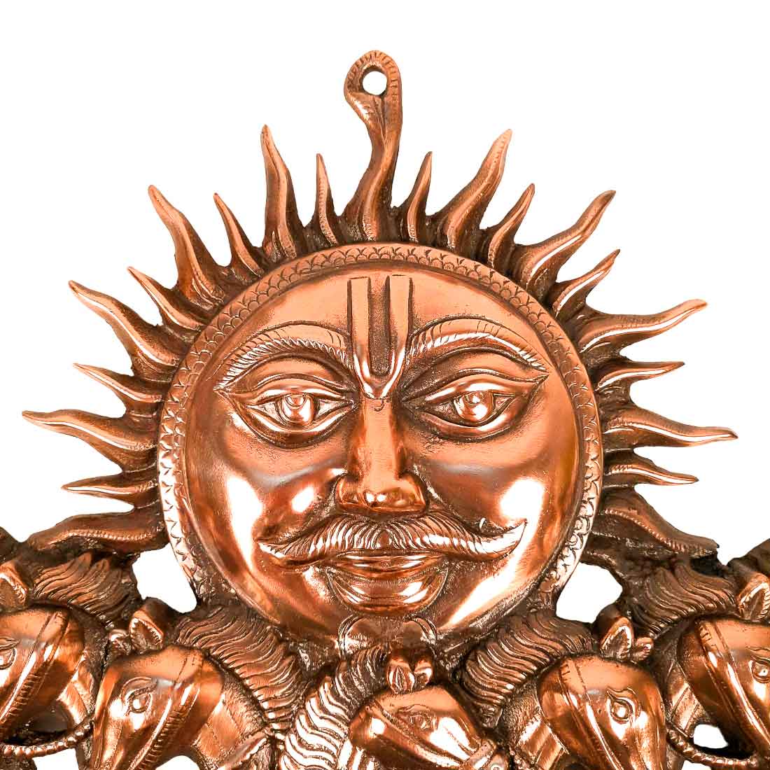 Sun with 7 Running Horses Wall Hanging - For Vastu, Home, Office Decor & Gifts - 17 Inch - Apkamart