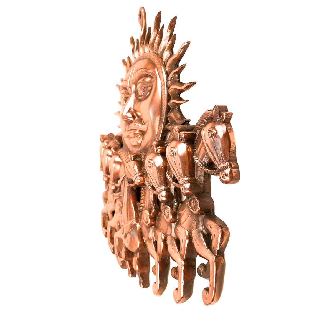 Sun with 7 Running Horses Wall Hanging - For Vastu, Home, Office Decor & Gifts - 17 Inch - Apkamart