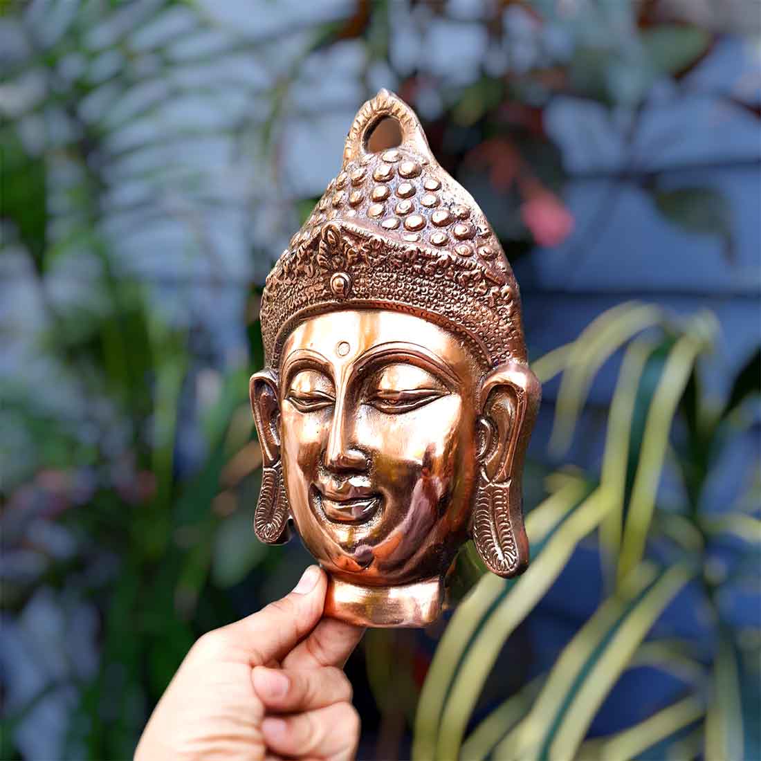 Buddha Face Wall Hanging | Buddha Wall Decor - For Home, Office, Living room Decor & Gifts - 10 Inch - Apkamart