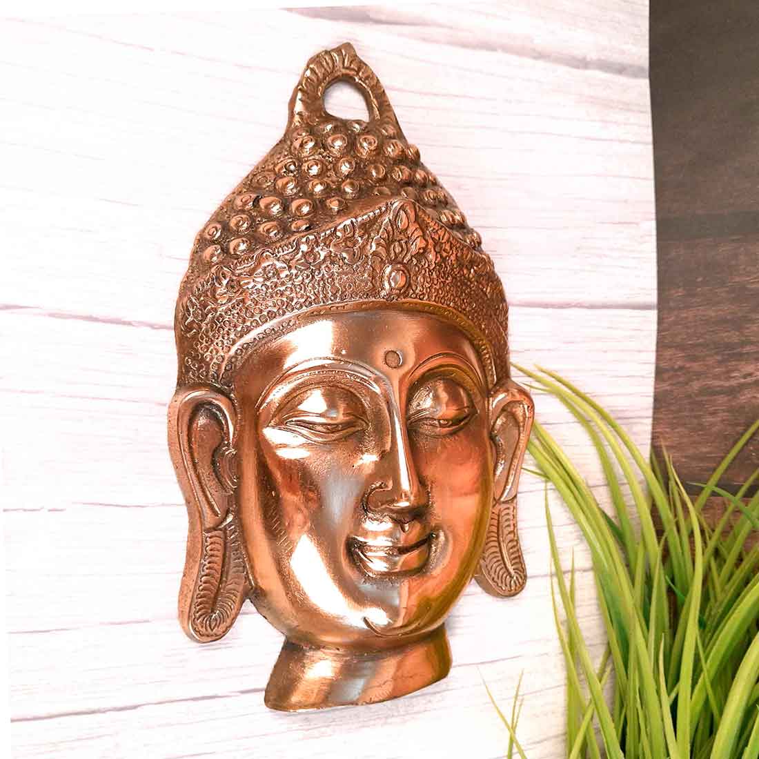 Buddha Face Wall Hanging | Buddha Wall Decor - For Home, Office, Living room Decor & Gifts - 10 Inch - Apkamart