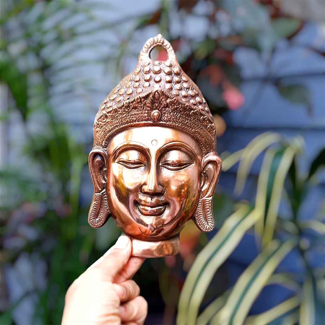 Buddha Face Wall Hanging | Buddha Wall Decor - For Home, Office, Living room Decor & Gifts - 10 Inch - Apkamart