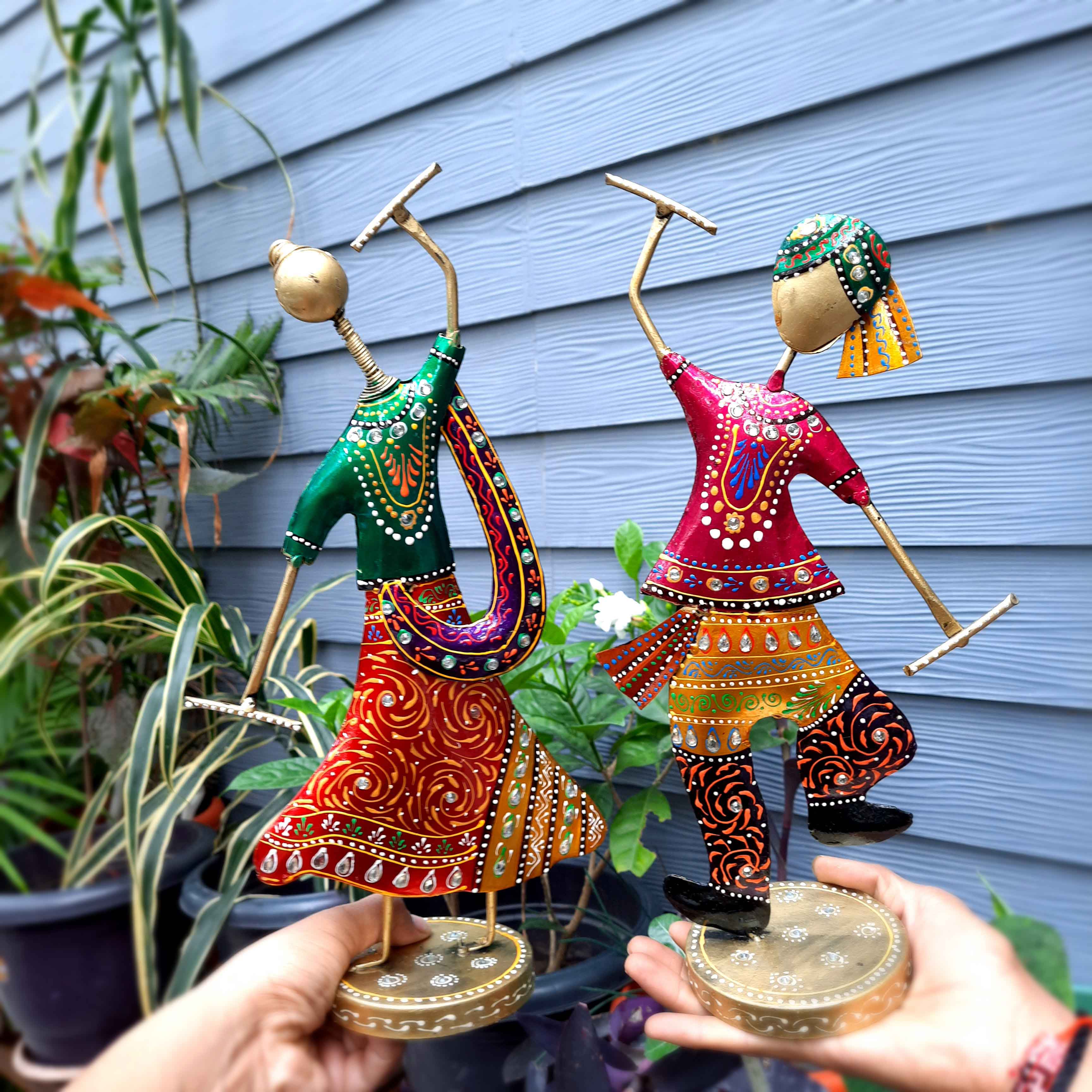 Dancing Couple Showpiece | Dandya Dancing Showpiece - for Table Decor and Gifts- 16 Inch - Apkamart