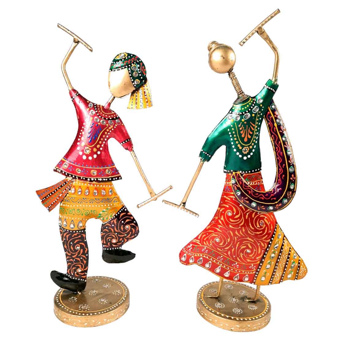 Dancing Couple Showpiece | Dandya Dancing Showpiece - for Table Decor and Gifts- 16 Inch - Apkamart