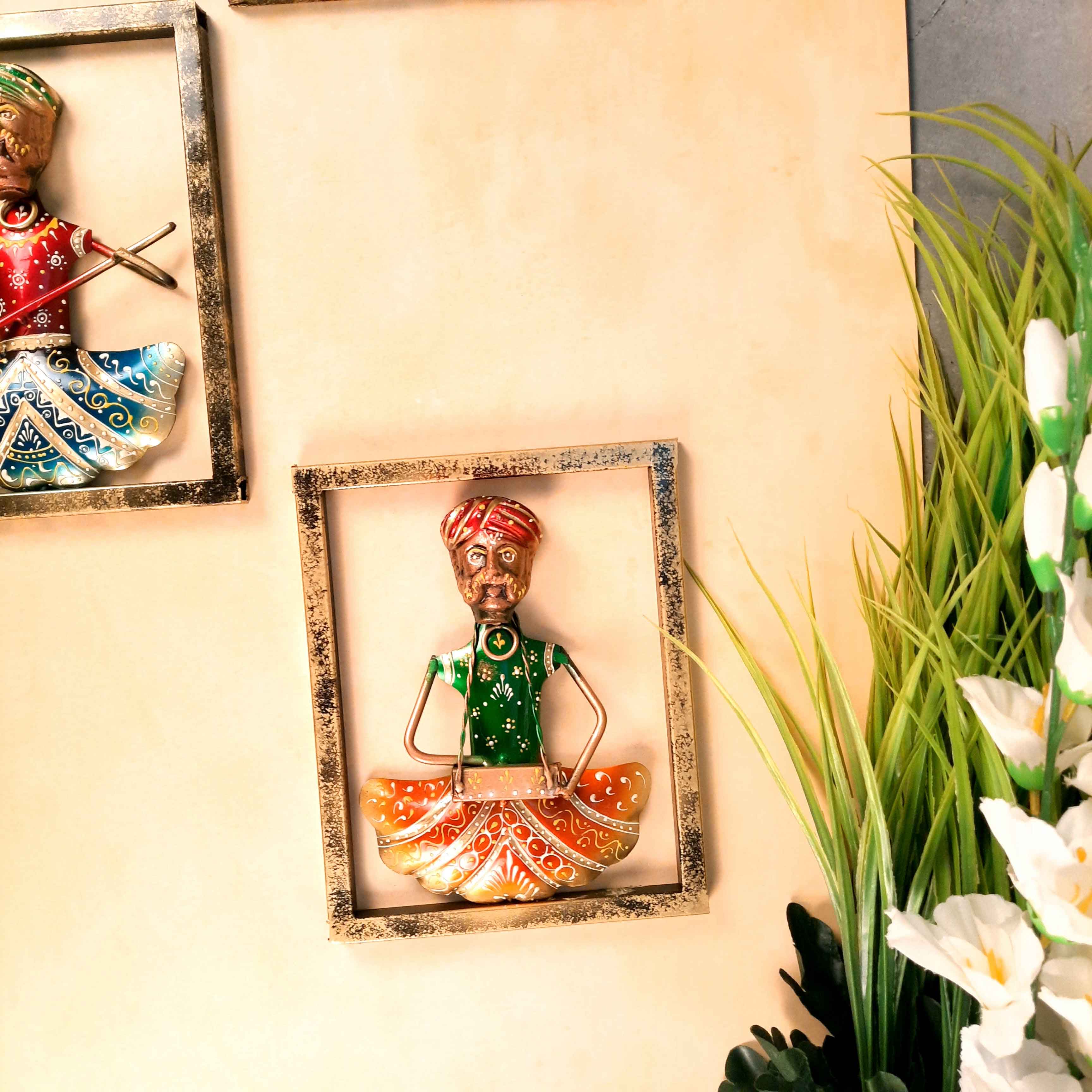 Musician Wall Hanging - Set of 3 | Traditional Wall Decor - For Home, Living Room & Gifts - 9 Inch - Apkamart