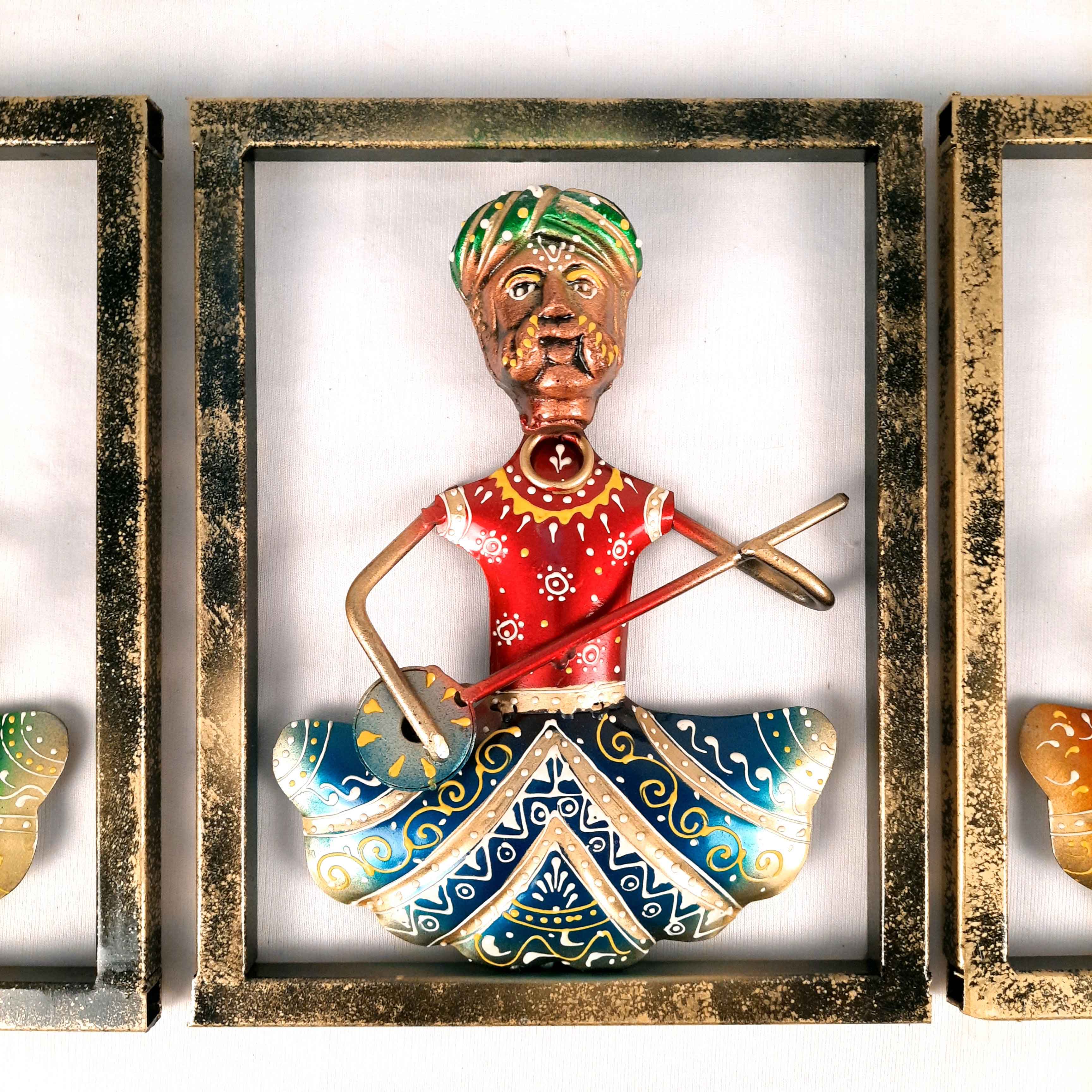 Musician Wall Hanging - Set of 3 | Traditional Wall Decor - For Home, Living Room & Gifts - 9 Inch - Apkamart