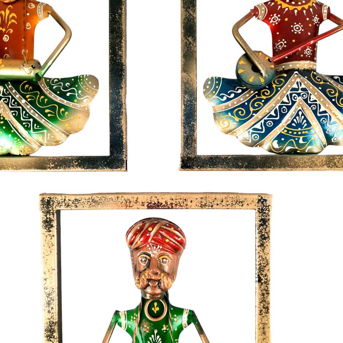 Musician Wall Hanging - Set of 3 | Traditional Wall Decor - For Home, Living Room & Gifts - 9 Inch - Apkamart