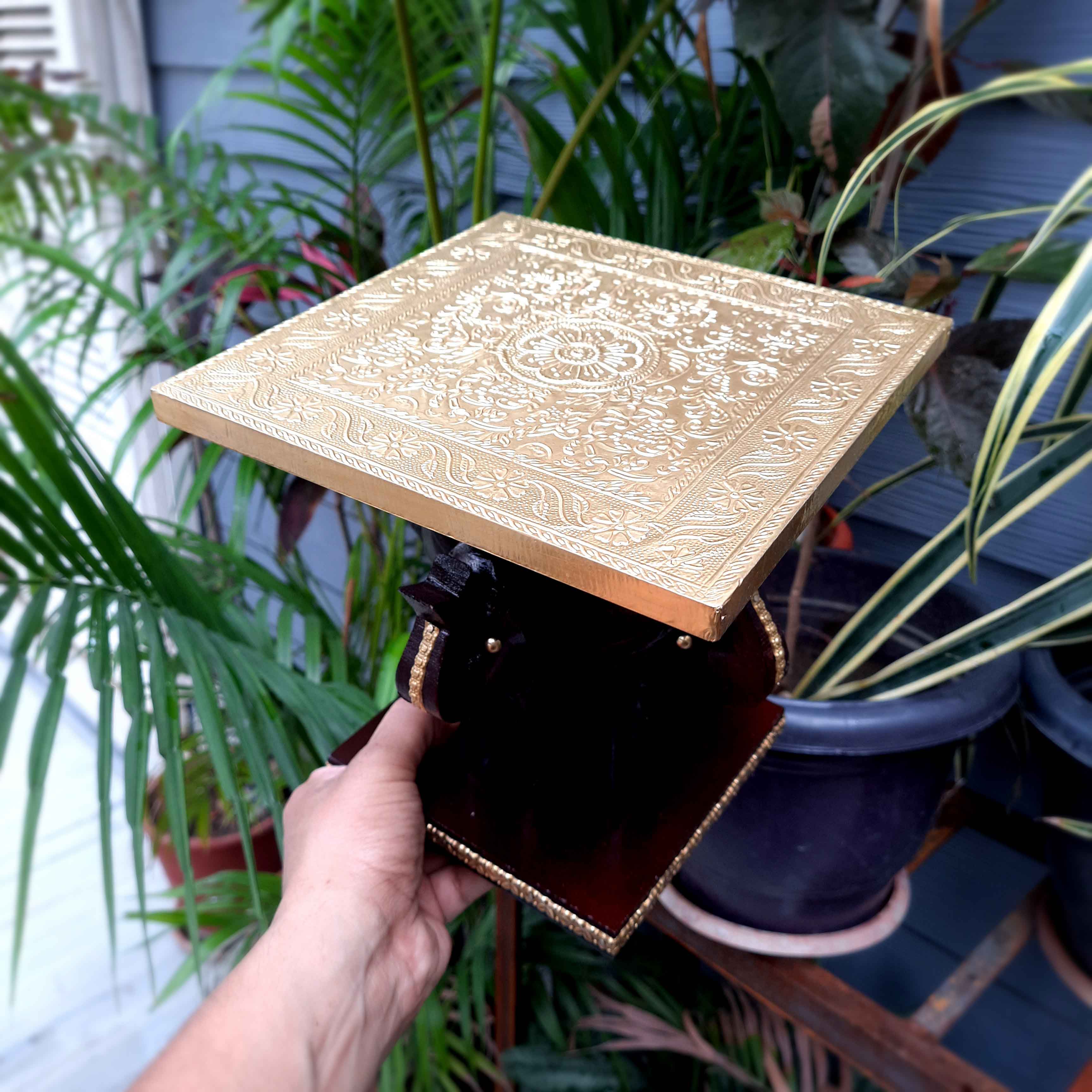 Elephant Cake Stand | Elephant Small Table Showpiece - For Home Decor & Gifts - 8 Inch - Apkamart