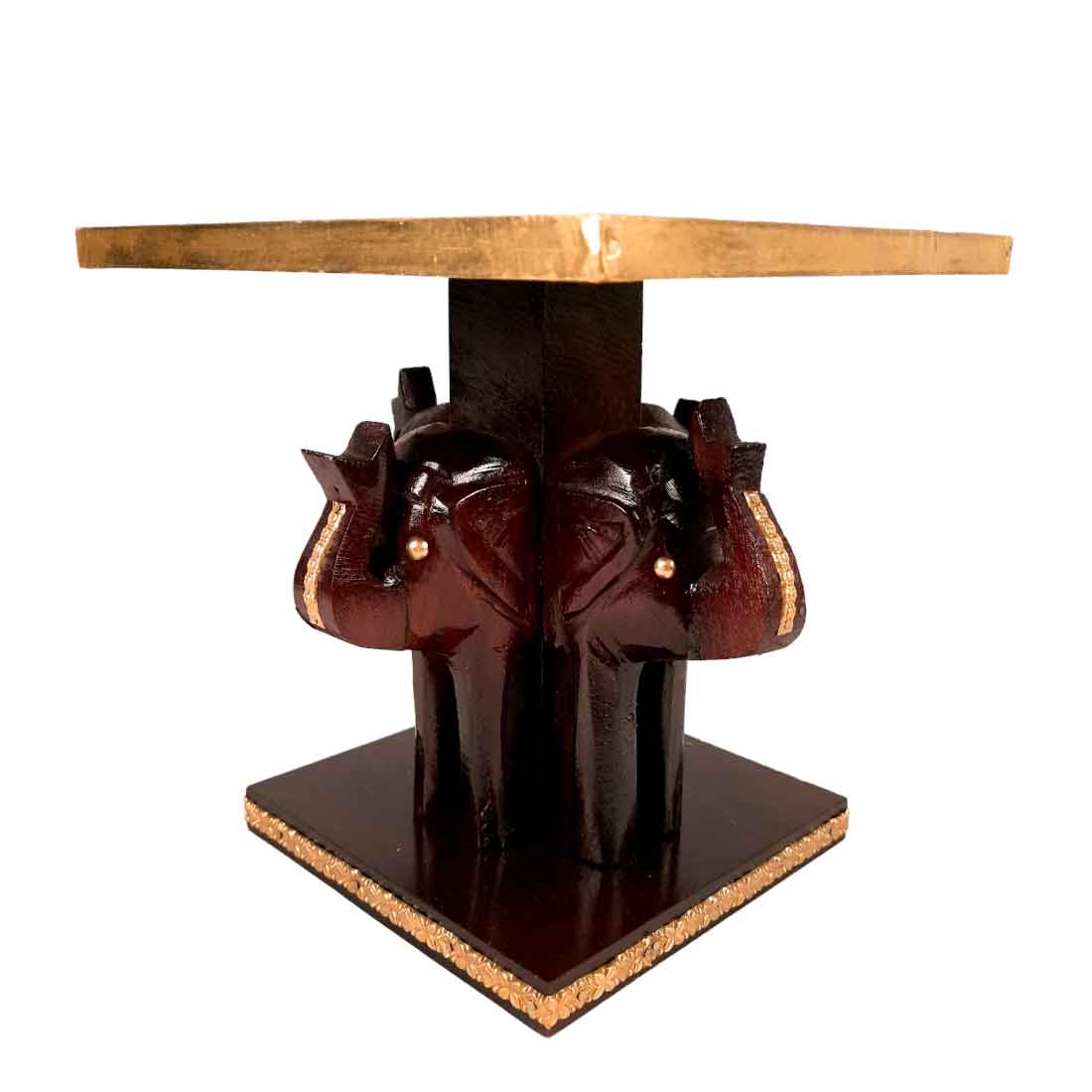 Elephant Cake Stand | Elephant Small Table Showpiece - For Home Decor & Gifts - 8 Inch - Apkamart