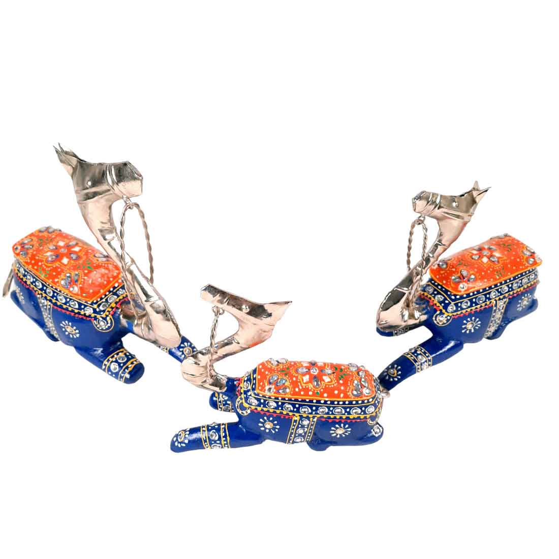 Camel Showpiece - For Home, Living Room & Table Decor - 9 Inch - Set of 3