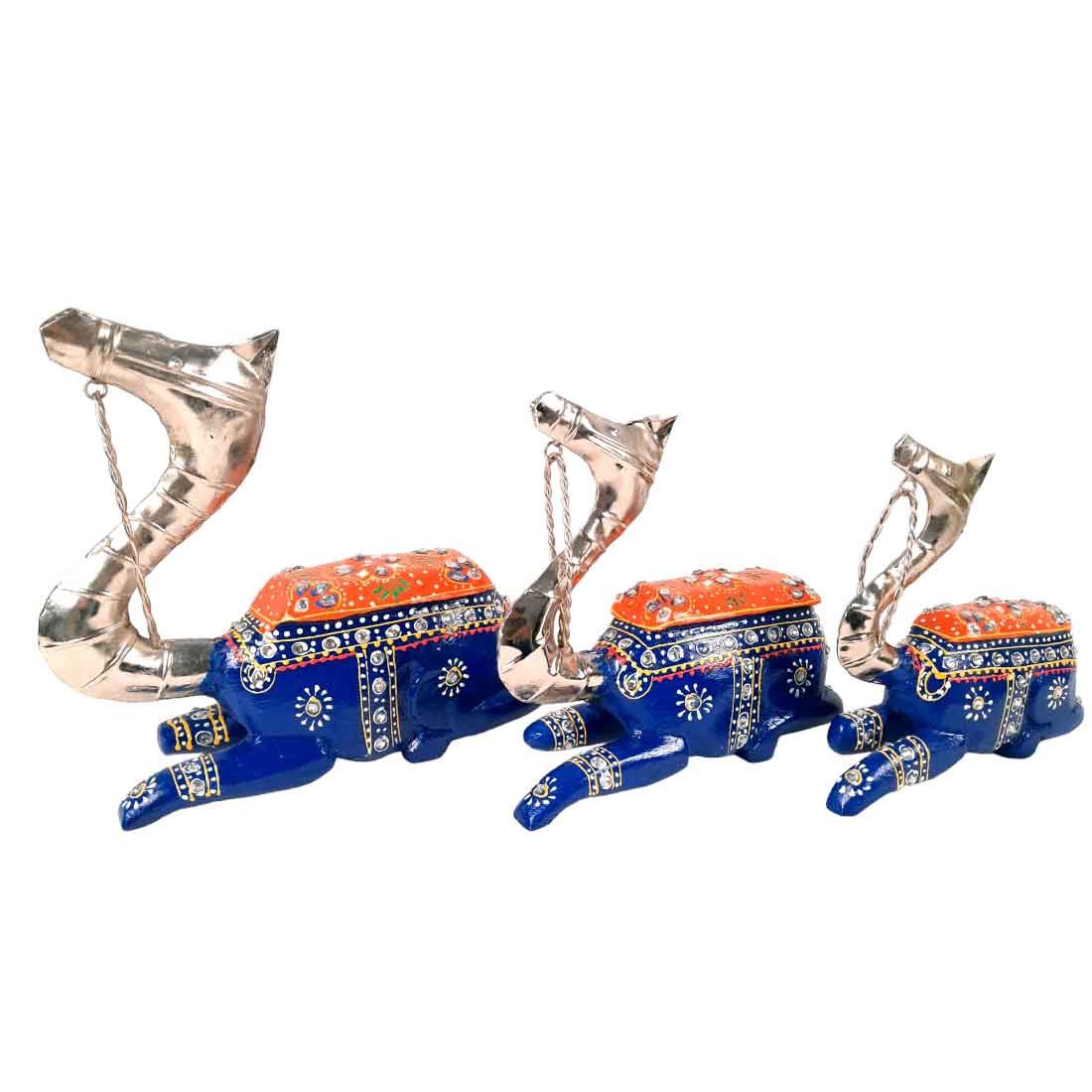 Camel Showpiece - For Home, Living Room & Table Decor - 9 Inch - Set of 3