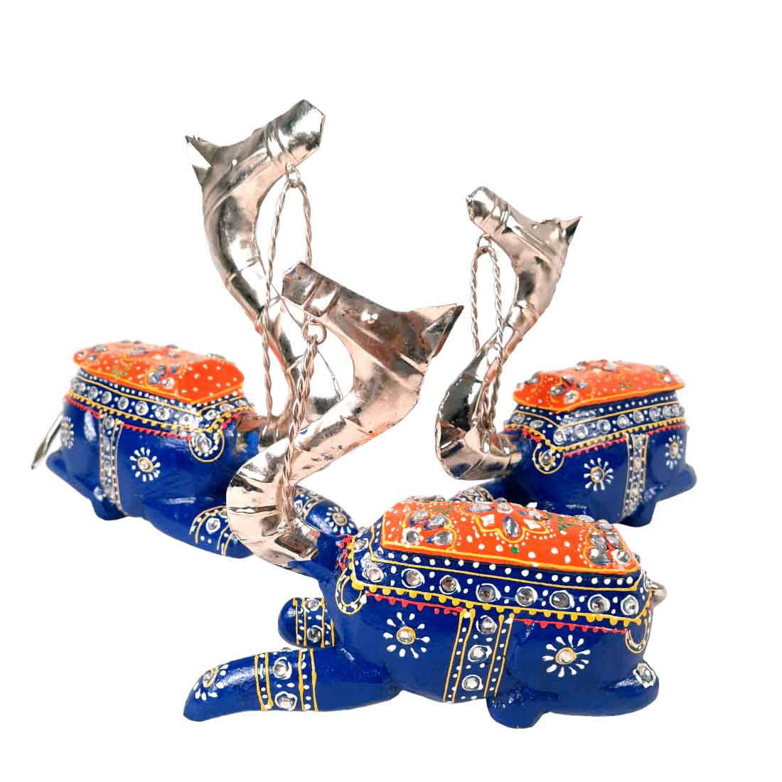 Camel Showpiece - For Home, Living Room & Table Decor - 9 Inch - Set of 3