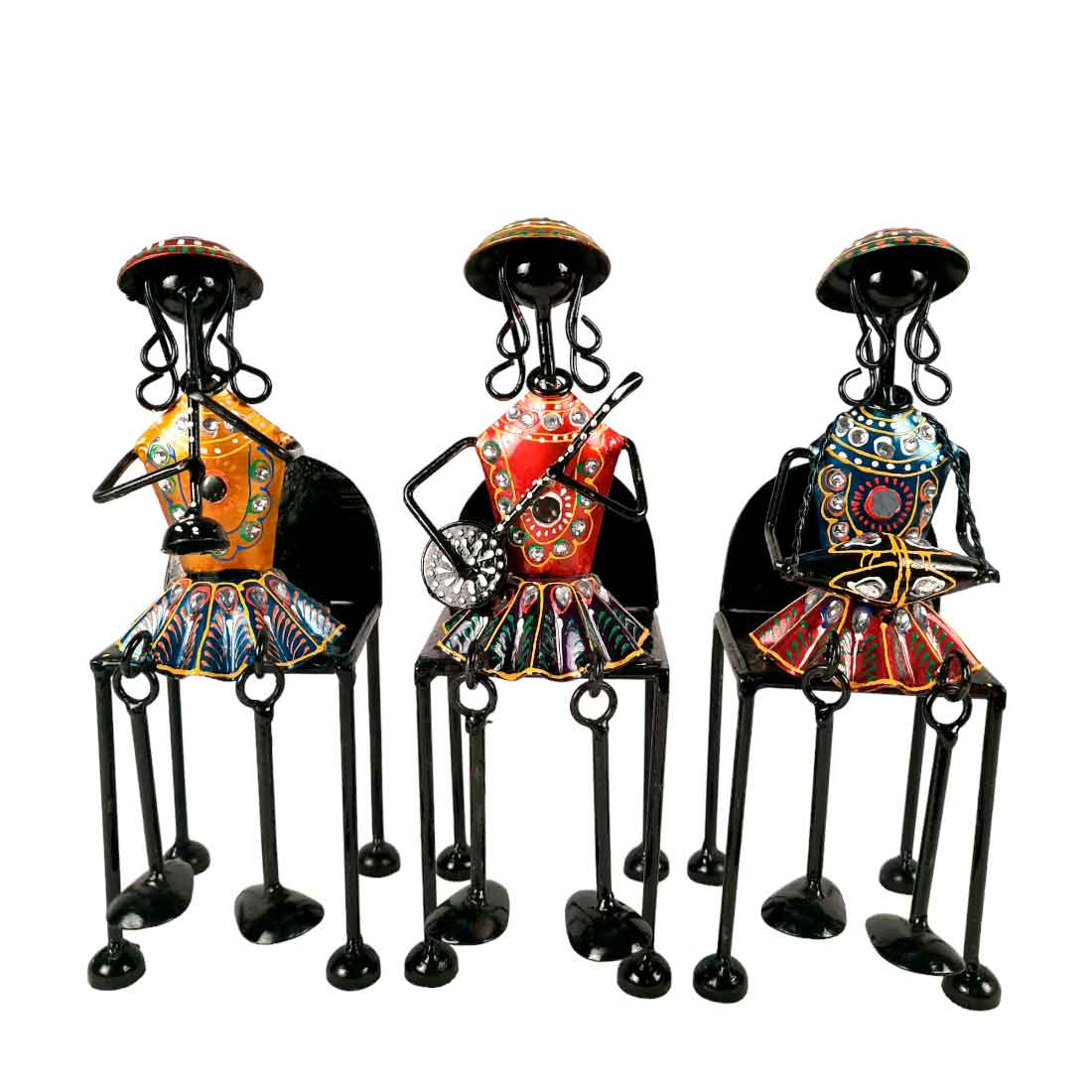 Musician Showpiece | Antique Showpiece - For Center Table Decoration- 11 Inch -Set of 3 - Apkamart