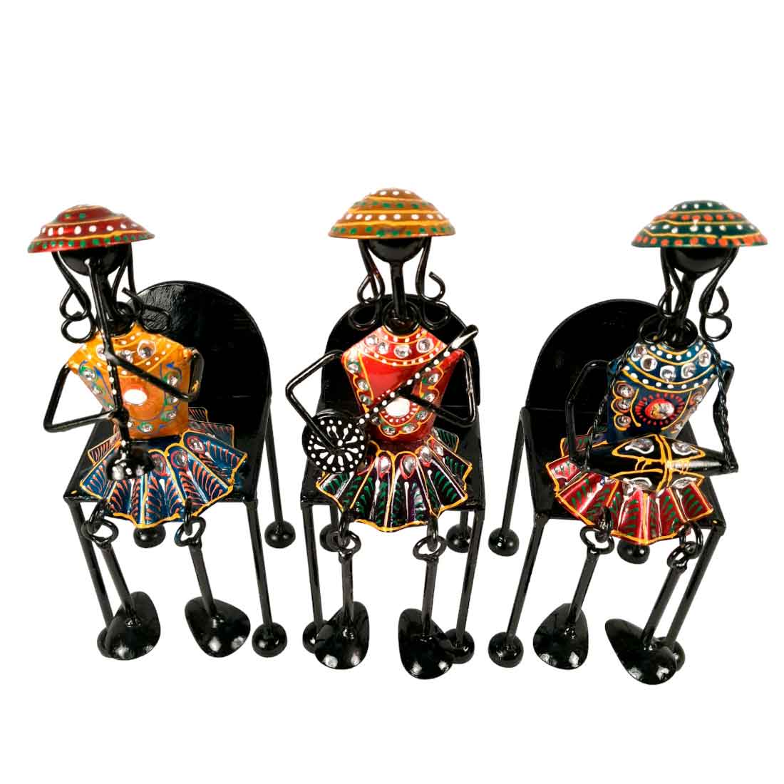 Musician Showpiece | Antique Showpiece - For Center Table Decoration- 11 Inch -Set of 3 - Apkamart