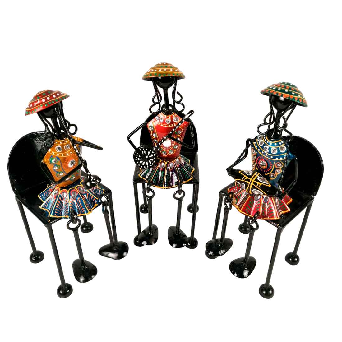 Musician Showpiece | Antique Showpiece - For Center Table Decoration- 11 Inch -Set of 3 - Apkamart