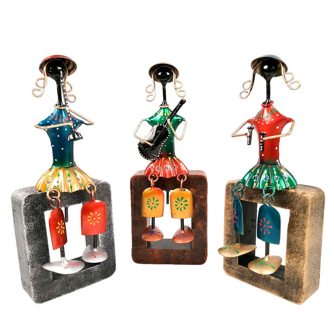 Musicians Playing Musical Instruments Showpiece - Set of 3 - For Living Room, Home & Table Decor & Gifts - 12 Inch - Apkamart