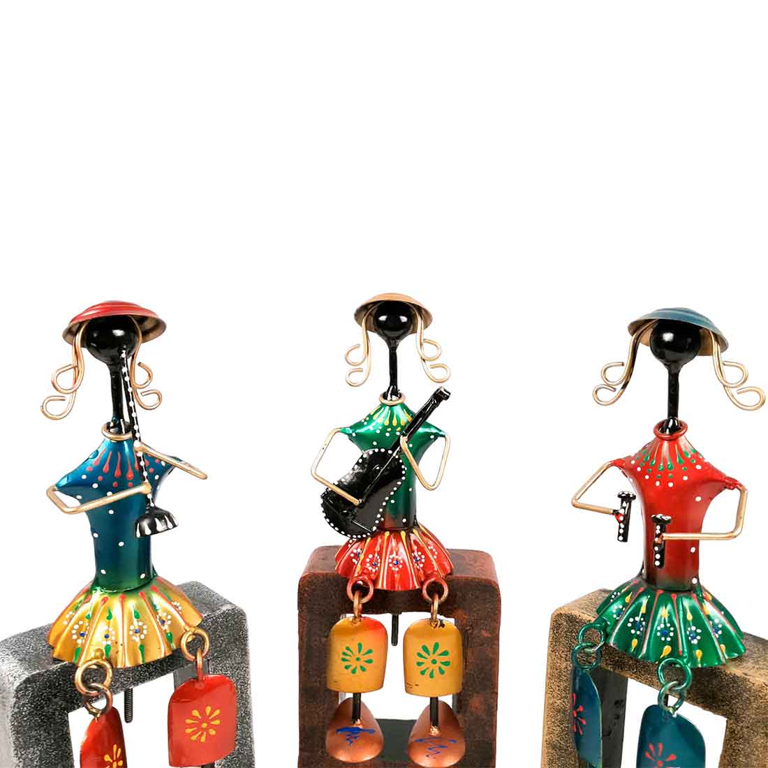 Musicians Playing Musical Instruments Showpiece - Set of 3 - For Living Room, Home & Table Decor & Gifts - 12 Inch - Apkamart