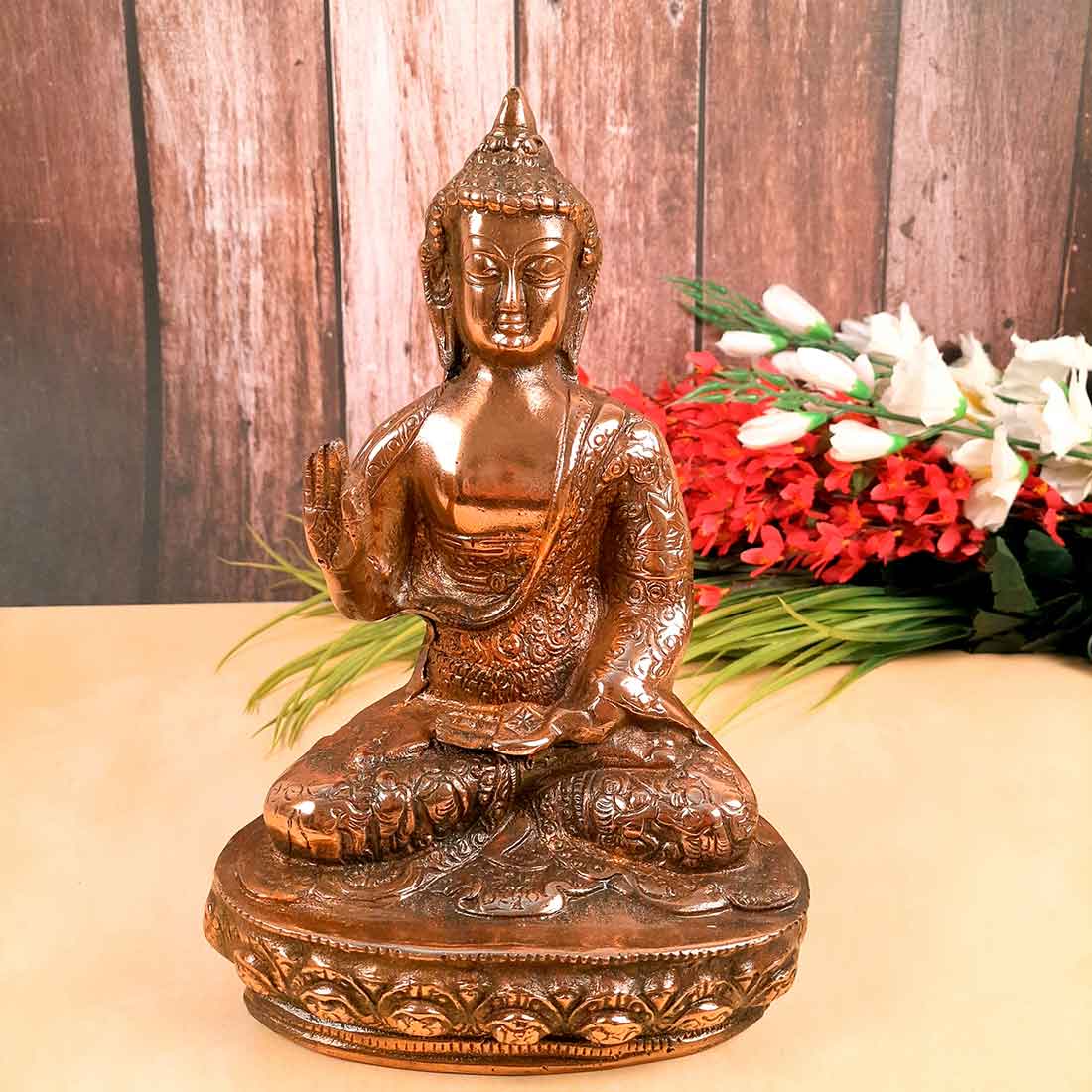 Buddha Statue - for Home & Garden Decor - 12 Inch- Apkamart