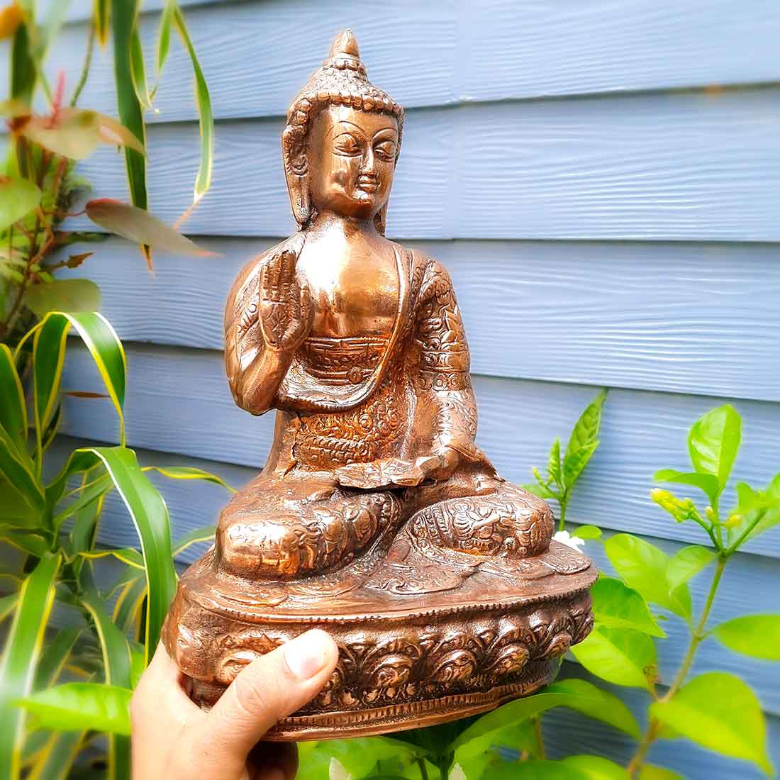 Buddha Statue - for Home & Garden Decor - 12 Inch- Apkamart