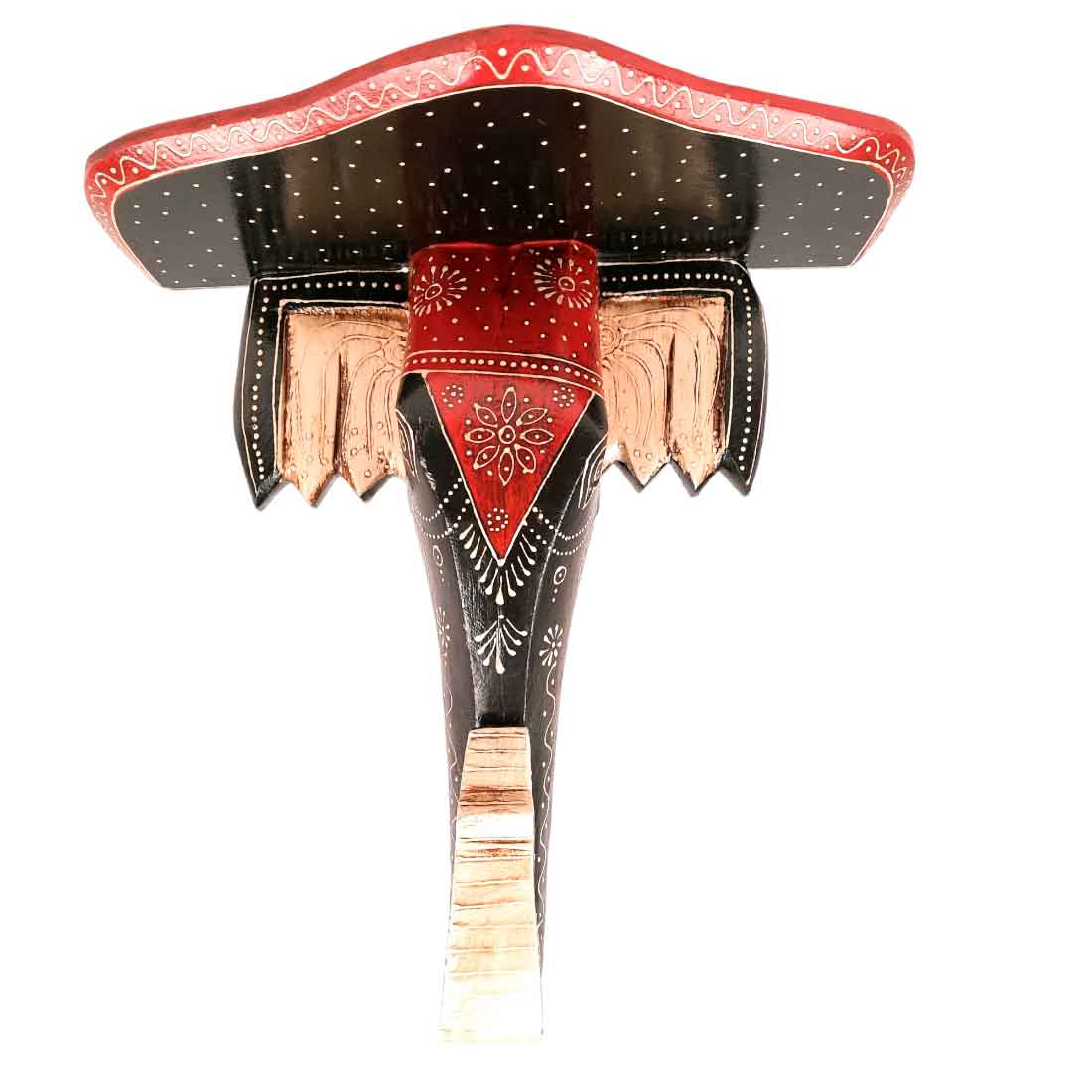 Wall Bracket Black - Elephant Design - For Living Room Interior Decoration - 15 Inch- Apkamart