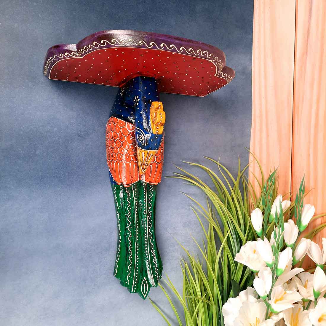 Peacock Wall Bracket - Room Wall Decor -15 Inch- Apkamrt