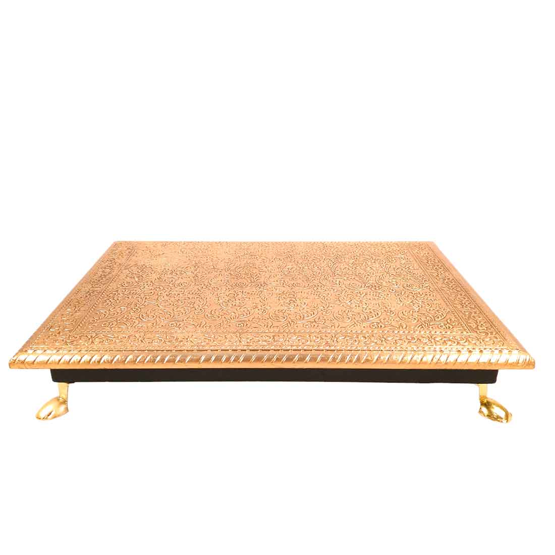 Brass Patla 10X14 | Sitting Stool (Golden) Bajot- Apkamart # Style_Pack of 1