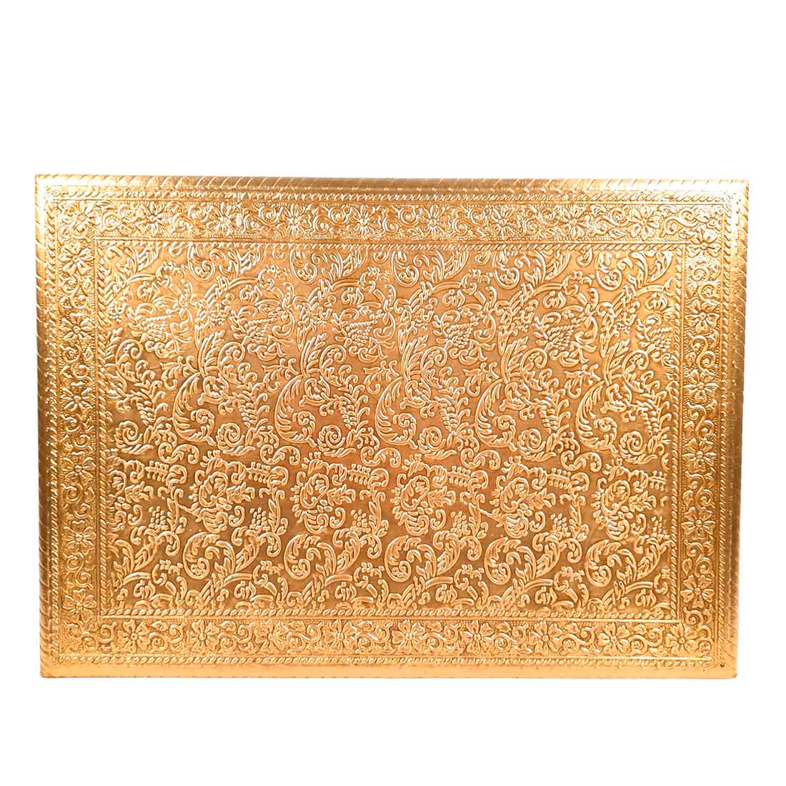 Brass Patla 10X14 | Sitting Stool (Golden) Bajot- Apkamart # Style_Pack of 1