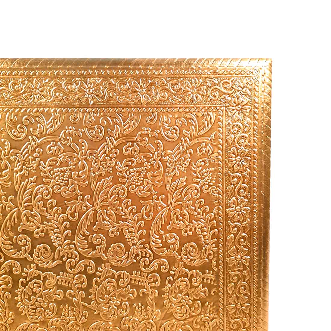 Brass Patla 10X14 | Sitting Stool (Golden) Bajot- Apkamart # Style_Pack of 2