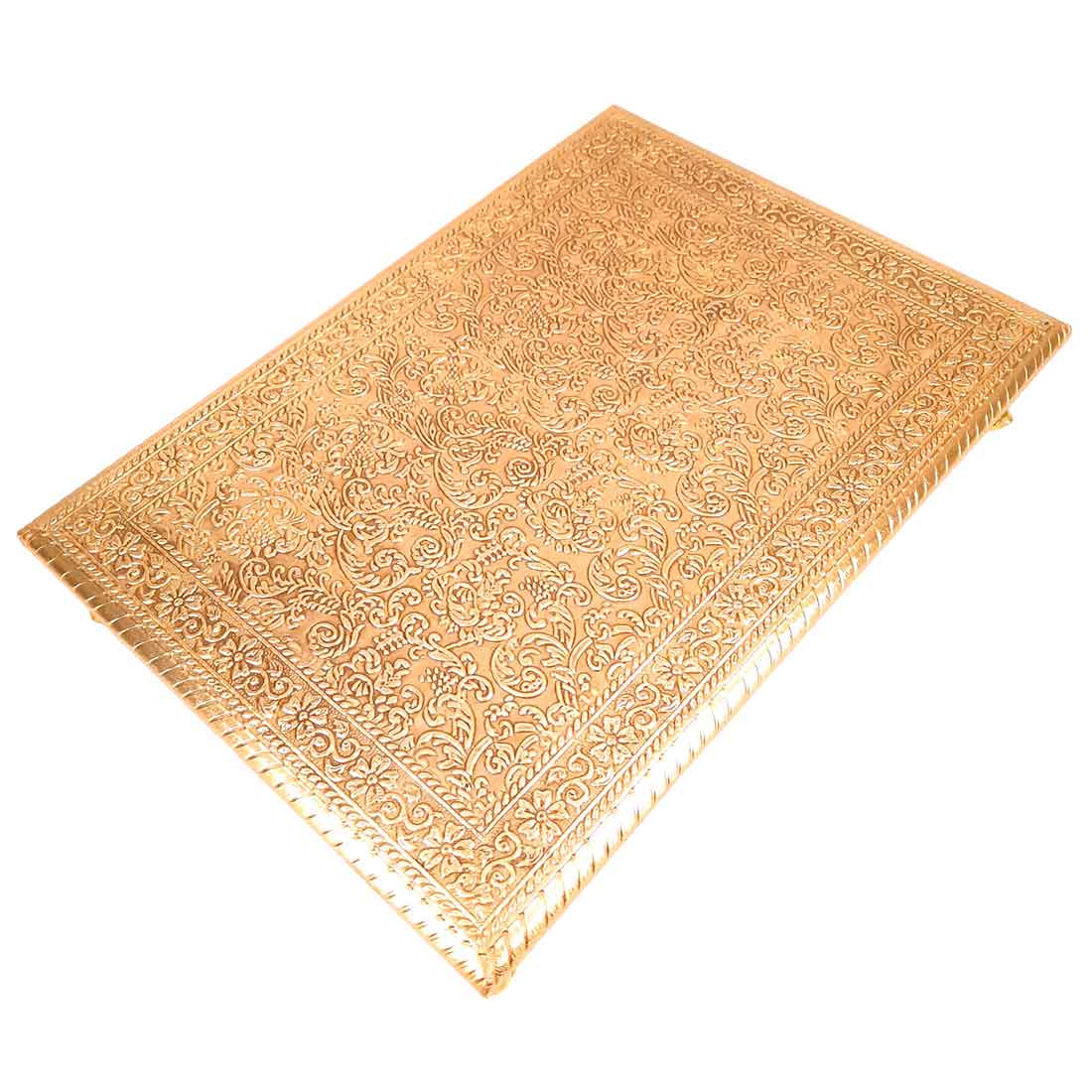 Brass Patla 10X14 | Sitting Stool (Golden) Bajot- Apkamart # Style_Pack of 2