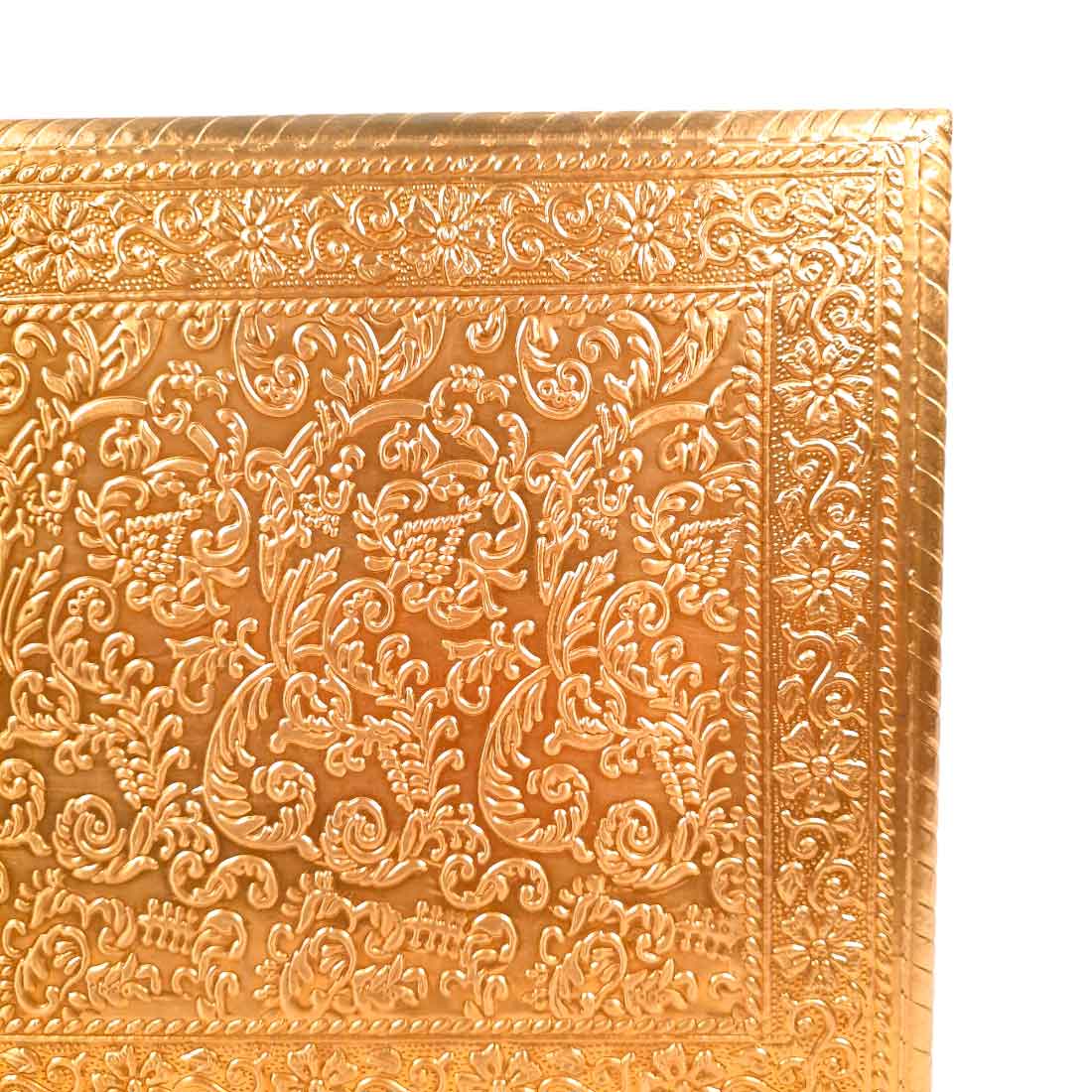 Wooden Brass Patla | (8X10) Golden-Apkamart #Style_Pack of 1