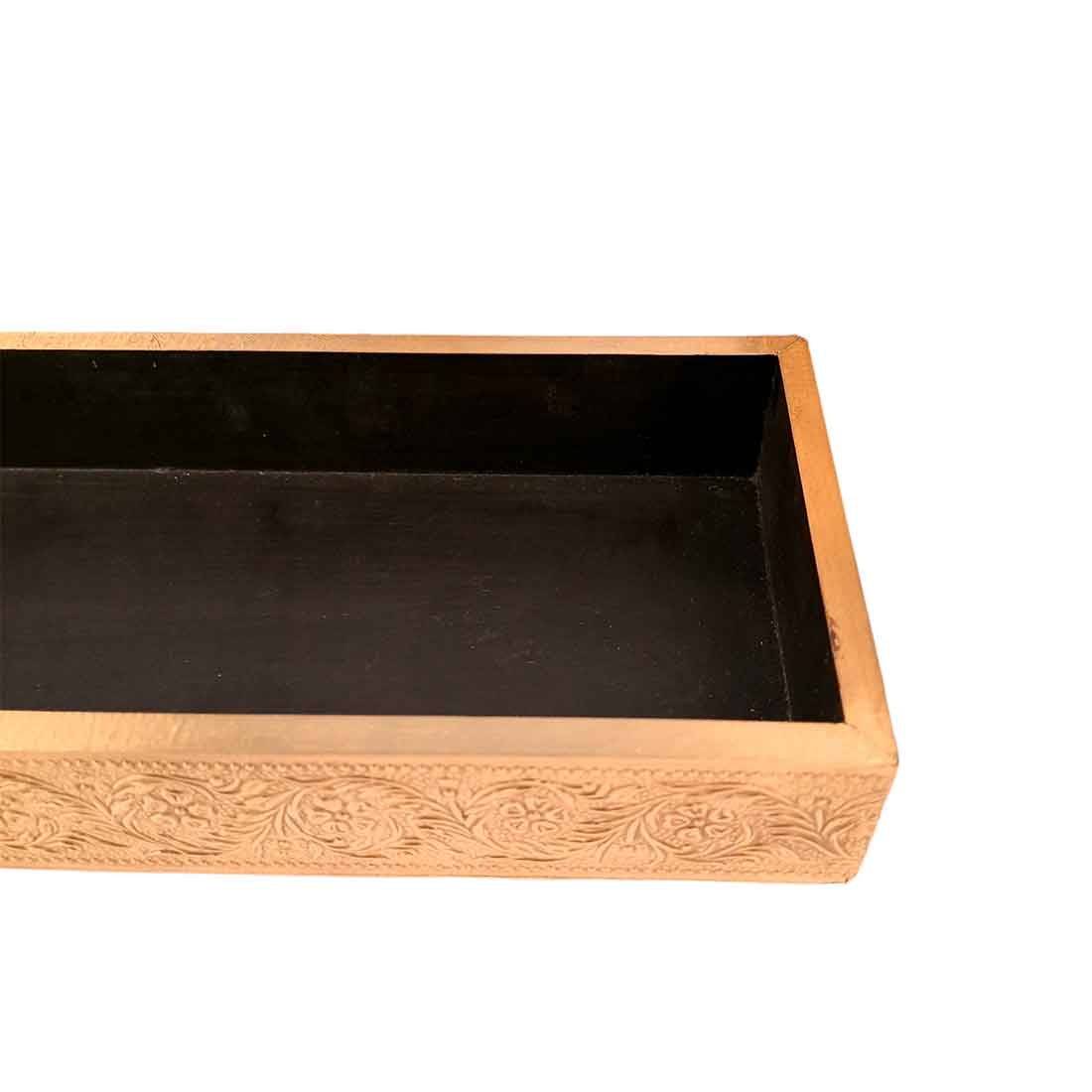 Brass candle tray set - Candle Stand for Dining Table - 7 Inch- Apkamart