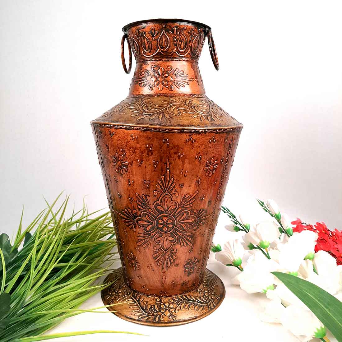 Standing Flower pot | Big Corner Vase - For Living Room & Entrance Decor - 19 Inch- Apkamart